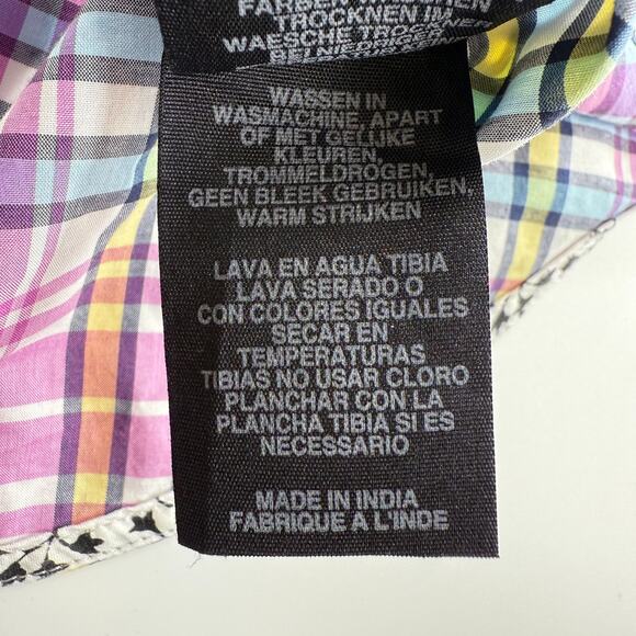 Robert Graham X Men’s Medium Shirt Plaid Short Sleeve Cotton Made in India - Picture 3 of 8